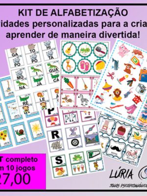 Kit 10 Jogos Da Memória Infantil Educativo De Alfabetização